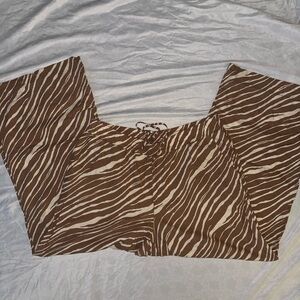 a new day Brown and Cream Zebra Print Pants